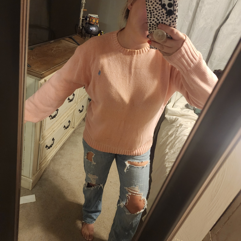Polo by Ralph Lauren Light Pink Crew Neck Sweater